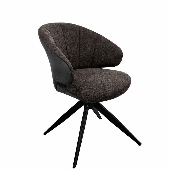 Naber | Brezo 1AS, Stuhl, Gestell schwarz matt, drehbar, eckig, Bezug braun