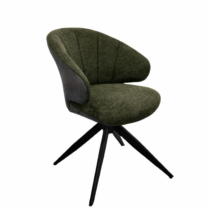 Naber | Brezo 1AS, Stuhl, Gestell schwarz matt, drehbar, eckig, Bezug grün