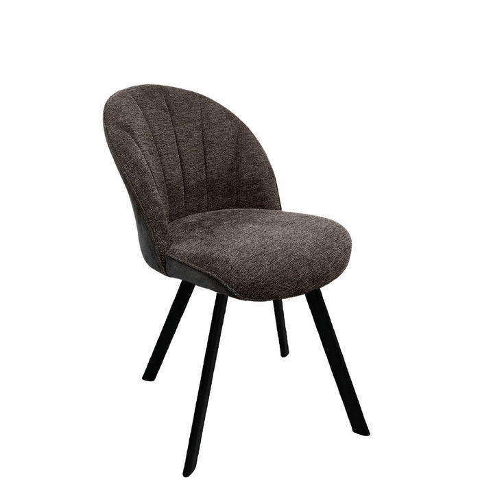 Naber | Brezo 1S, Stuhl, Gestell schwarz matt, starr, oval, Bezug braun