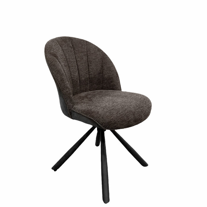 Naber | Brezo 1S, Stuhl, Gestell schwarz matt, drehbar, rund, Bezug braun