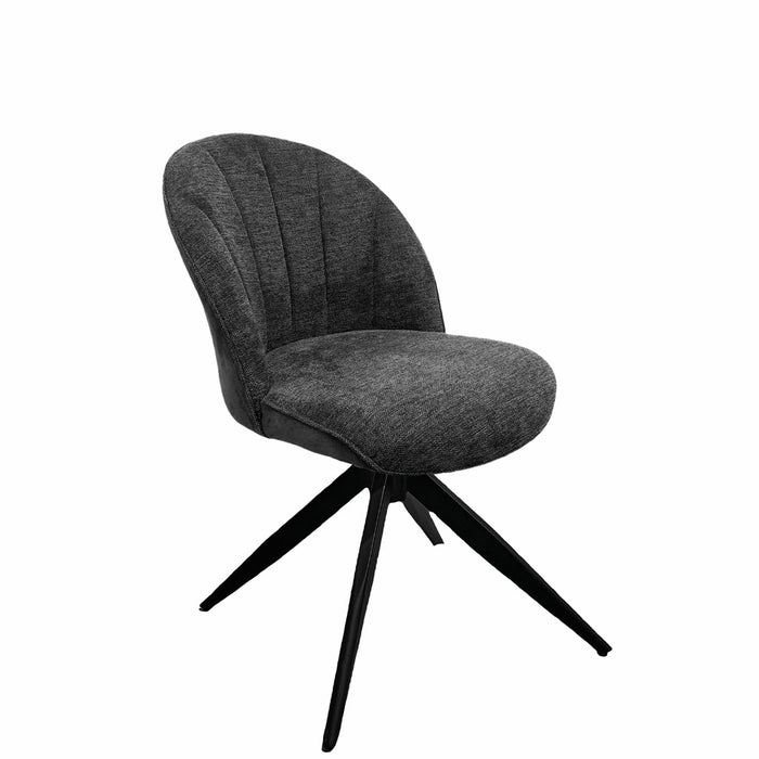 Naber | Brezo 1S, Stuhl, Gestell schwarz matt, drehbar, eckig, Bezug dunkelgrau