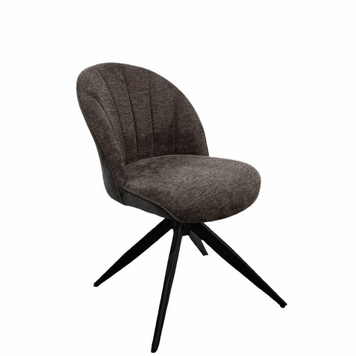 Naber | Brezo 1S, Stuhl, Gestell schwarz matt, drehbar, eckig, Bezug braun