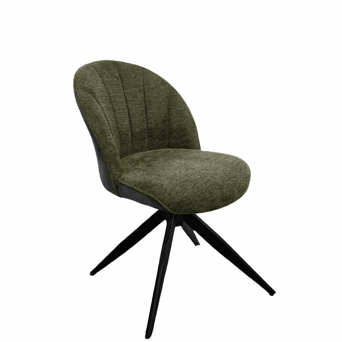 Naber | Brezo 1S, Stuhl, Gestell schwarz matt, drehbar, eckig, Bezug grün