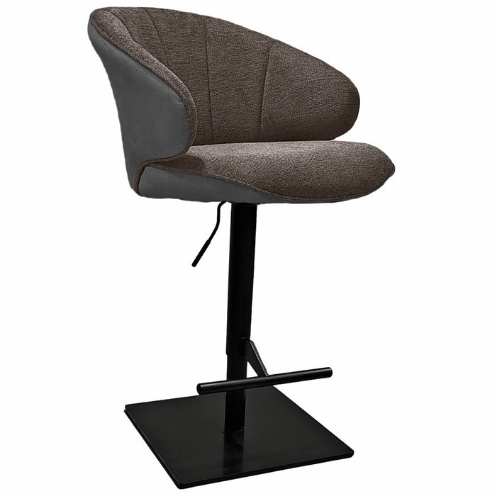 Naber | Brezo AS, Hocker, Gestell schwarz matt, eckig, Bezug braun