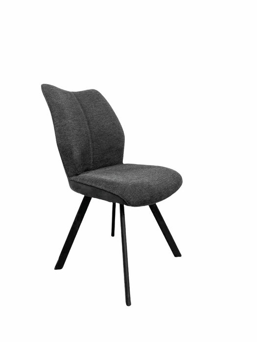 Naber | Stella 1S, Stuhl, Gestell schwarz matt, starr, oval, Bezug dunkelgrau