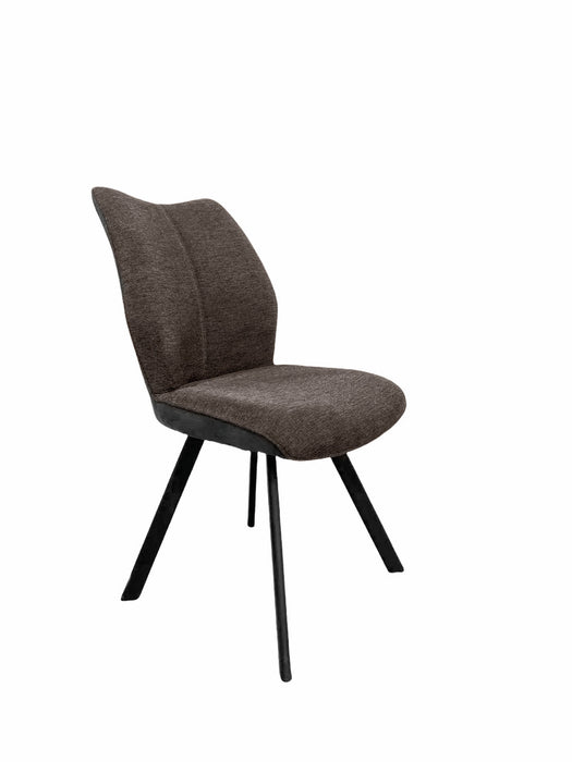 Naber | Stella 1S, Stuhl, Gestell schwarz matt, starr, oval, Bezug braun