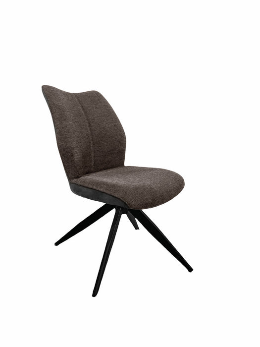 Naber | Stella 1S, Stuhl, Gestell schwarz matt, drehbar, eckig, Bezug braun