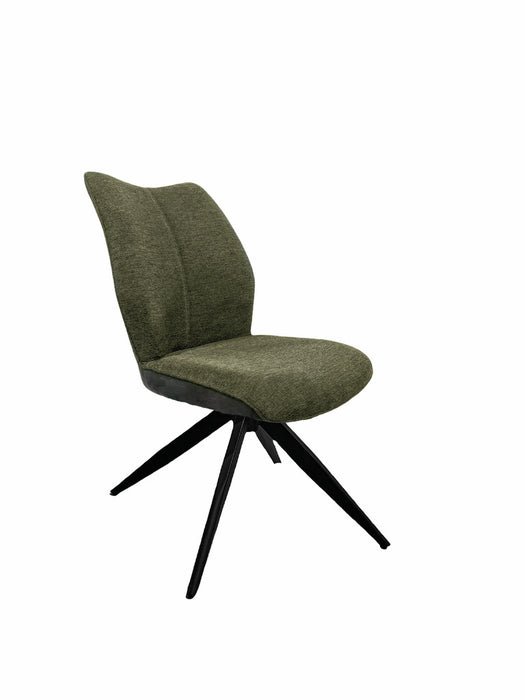 Naber | Stella 1S, Stuhl, Gestell schwarz matt, drehbar, eckig, Bezug grün