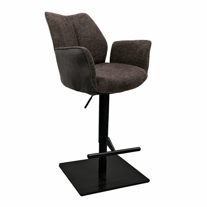 Naber | Stella AS, Hocker, Gestell schwarz matt, eckig, Bezug braun