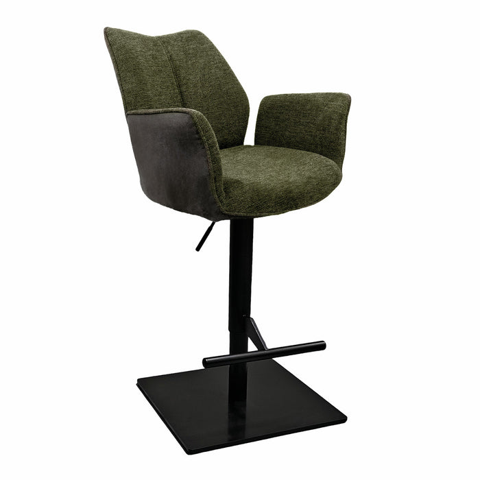 Naber | Stella AS, Hocker, Gestell schwarz matt, eckig, Bezug grün