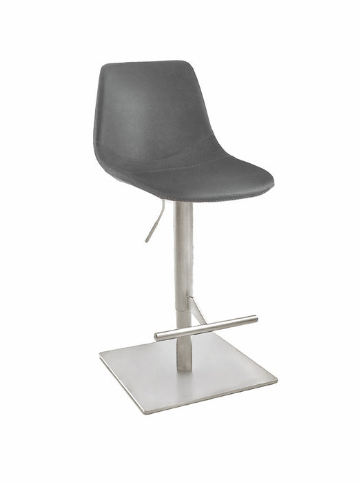 Naber | Level KT, Hocker, Gestell edelstahlfarbig, eckig, Bezug hellgrau