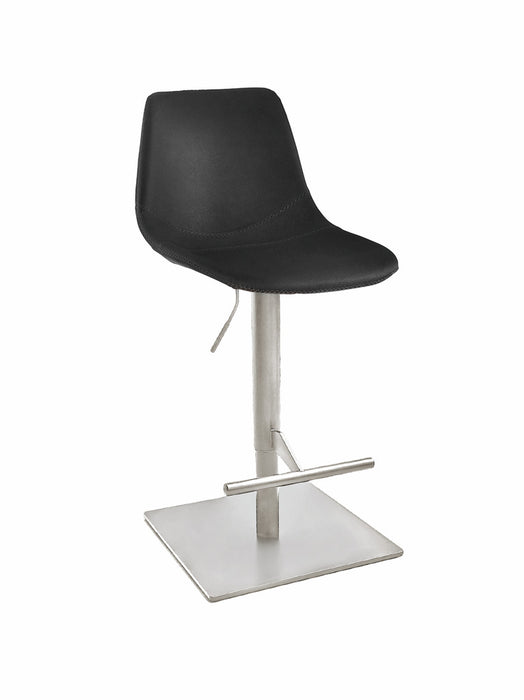 Naber | Level KT, Hocker, Gestell edelstahlfarbig, eckig, Bezug schwarz