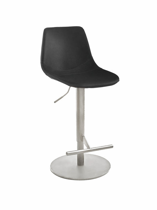 Naber | Level KT, Hocker, Gestell edelstahlfarbig, rund, Bezug schwarz