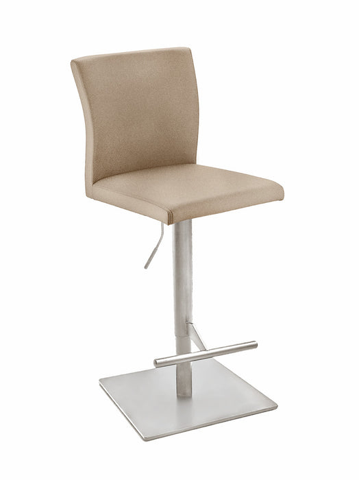 Naber | Buono KM, Hocker, Gestell edelstahlfarbig, eckig, Bezug hellkhaki