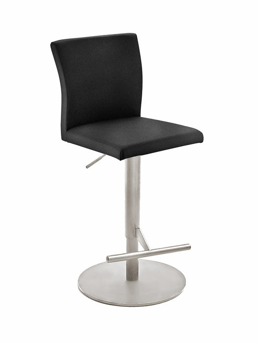 Naber | Buono KM, Hocker, Gestell edelstahlfarbig, rund, Bezug dunkelgrau