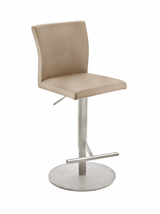 Naber | Buono KM, Hocker, Gestell edelstahlfarbig, rund, Bezug hellkhaki