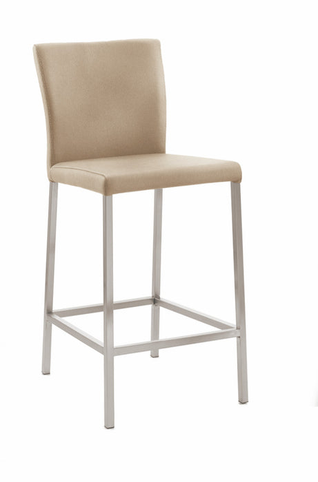 Naber | Daimo 2KM, Hocker, Gestell edelstahlfarbig, Bezug hellkhaki