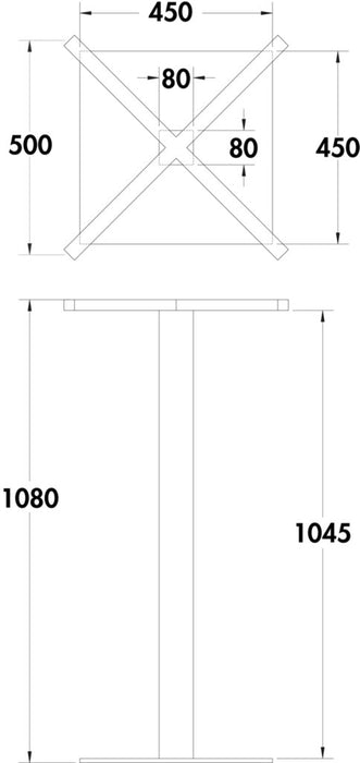 Naber Livia SE Edelstahl, Gestell, H 1080 mm