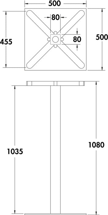 Naber Livia SE schwarz, Gestell, H 1080 mm