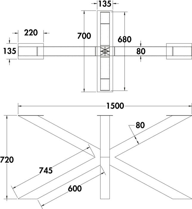 Naber Medley, Gestell, schwarz matt