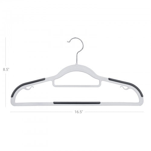 AUSLAUF SONGMICS | Set of 30 Clothes Hangers, Non-Slip Plastic Hangers, Space-Saving Coat Hangers, 0.5 cm Thick, 42 cm Long, Silver 360° Swivel Hook, Light grau und Dark grau CRP20G30