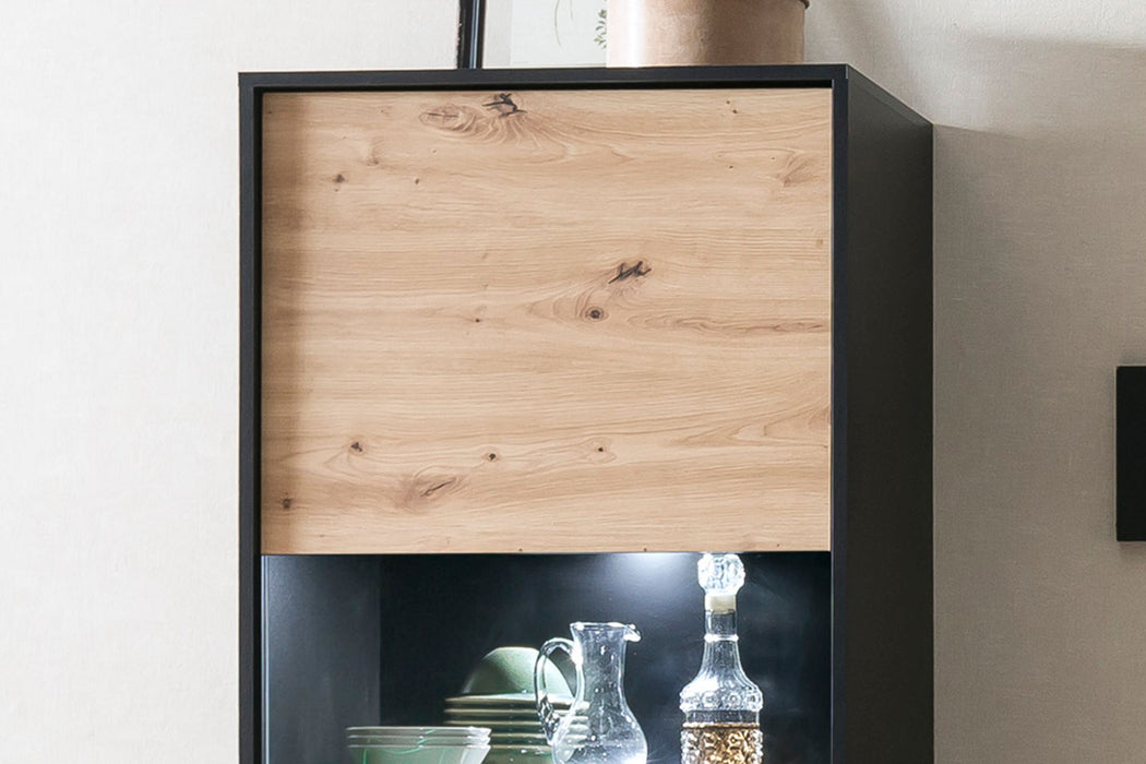 Hometrend | ARTONA VC Wohnkombination | 4-teilig | Dekor Artisan Eiche / Schwarz