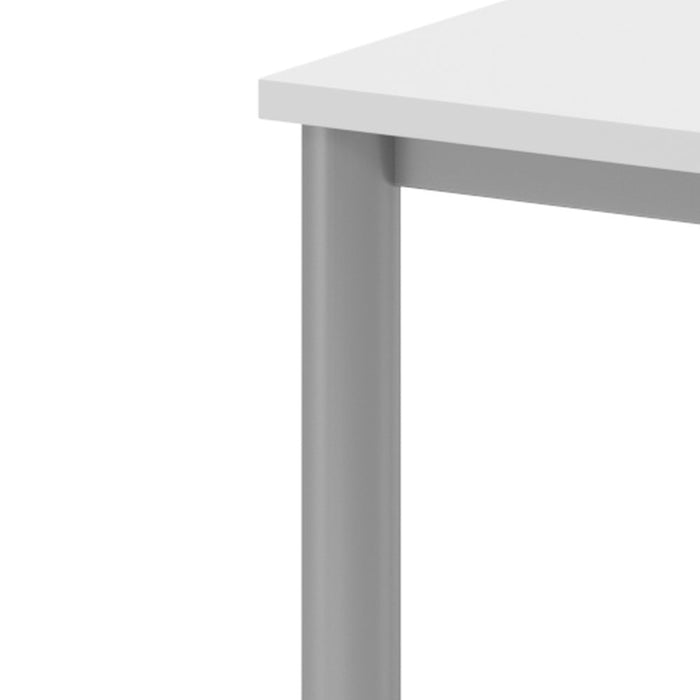 Hammerbacher | Schreibtisch 4Fuß-rd.80x80cm Weiß / Silber