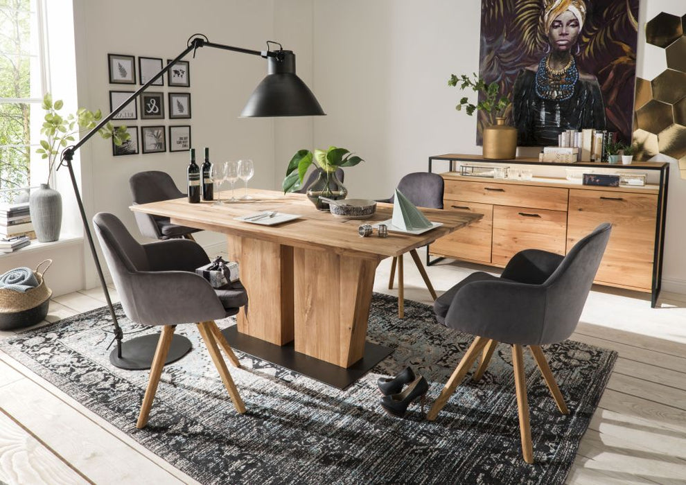 Gradel | Stuhl | 430 | Stuhl Rita Samt anthrazit | 60x85,5x60 | Wildeiche natur