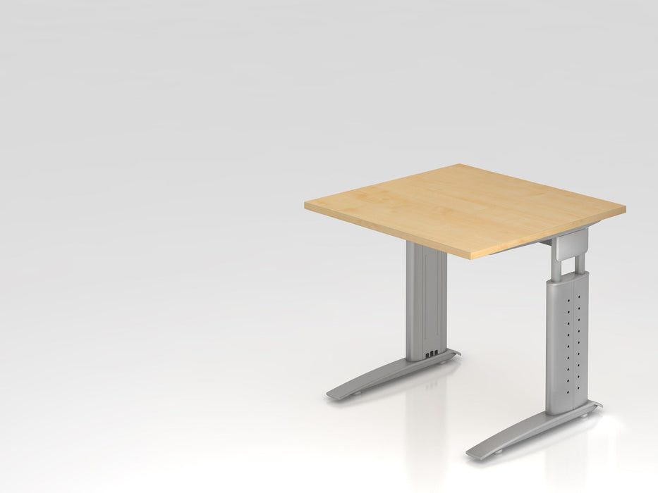 Hammerbacher | Schreibtisch C-Fuß 80x80cm Ahorn / Silber