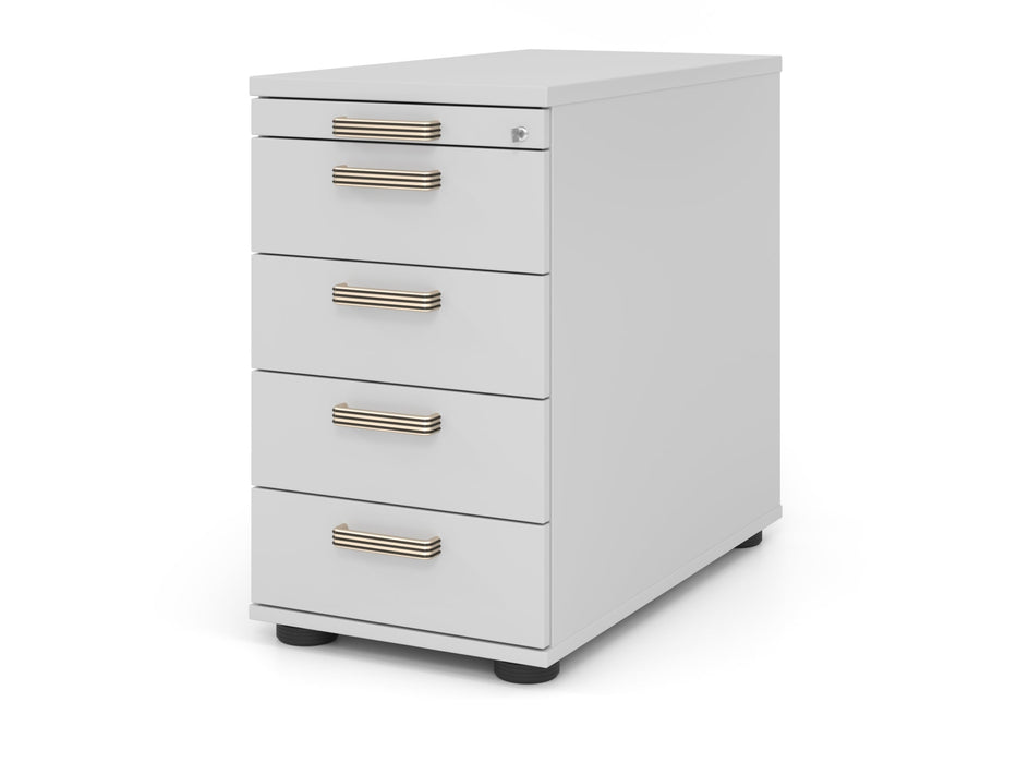 Hammerbacher | Standcontainer 80cm, 4Schub, Schloss SG Grau