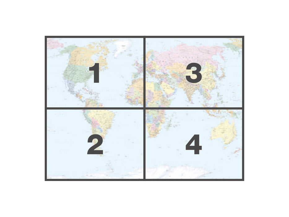 Papier Fototapete | World Map | 270 x 188 cm