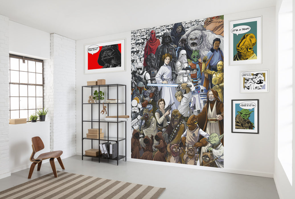 Papier Fototapete | STAR WARS Classic Cartoon Collage | 184 x 254 cm