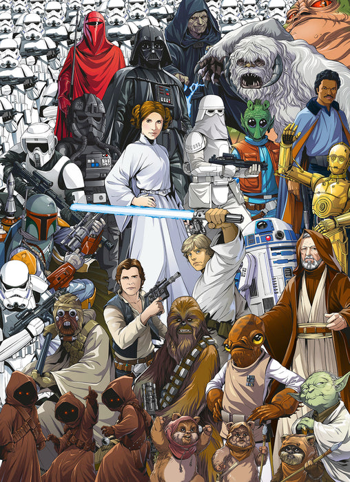 Komar NEU | Papier Fototapete - STAR WARS Classic Cartoon Collage - Größe 184 x 254 cm