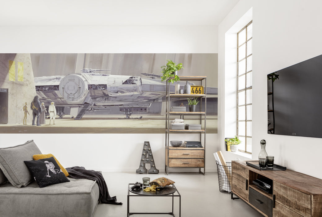 Papier Fototapete | STAR WARS Classic RMQ Millennium Falcon | 368 x 127 cm