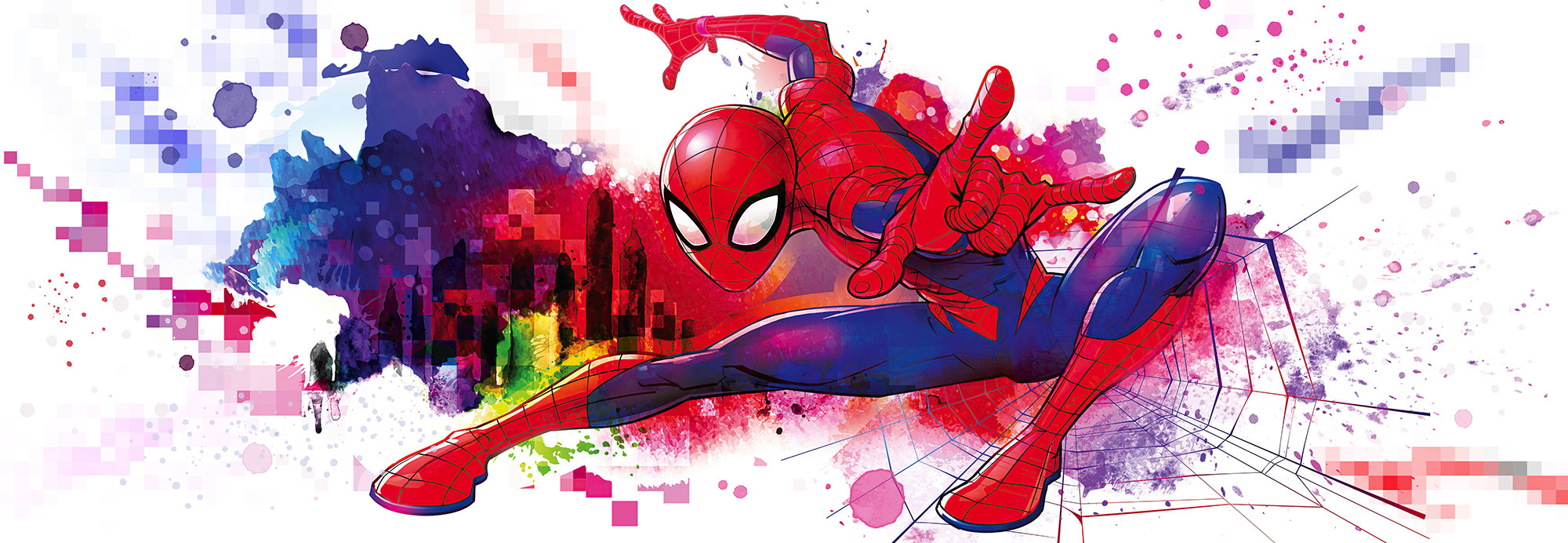 Papier Fototapete | Spider | Man Graffiti Art | 368 x 127 cm