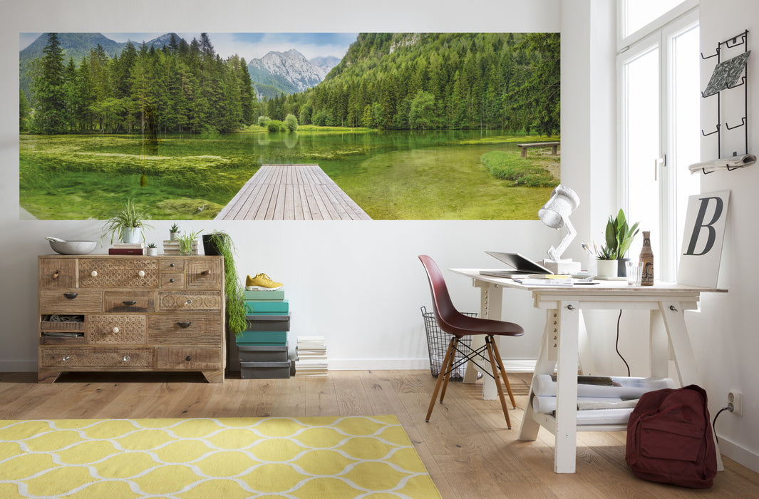 Papier Fototapete | Green Lake | 368 x 127 cm