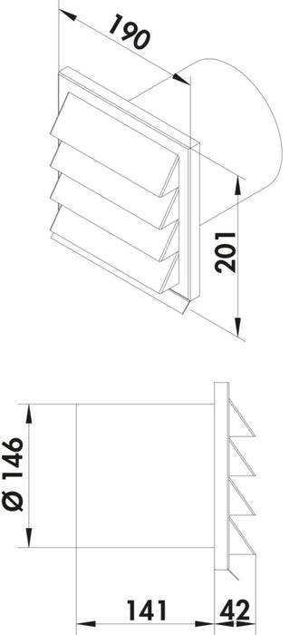 Naber | E-Jal 150 Außenjalousie | Edelstahl | Ø 150 a mm