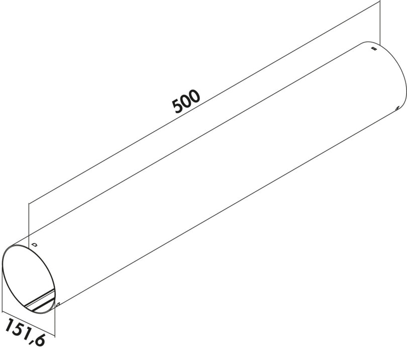 Naber | P-RRO 150 Rundrohr | Lüftungsrohr | L 500 mm | hellgrau