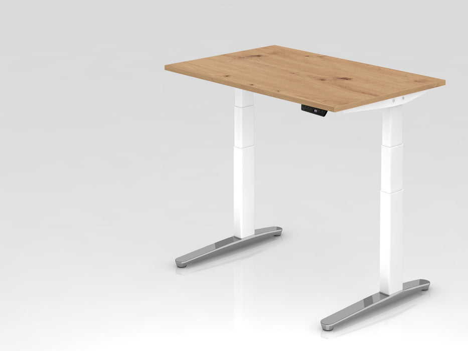 Hammerbacher | Sitz-Steh-Schreibtisch el.120x80cm Astei / Weiß