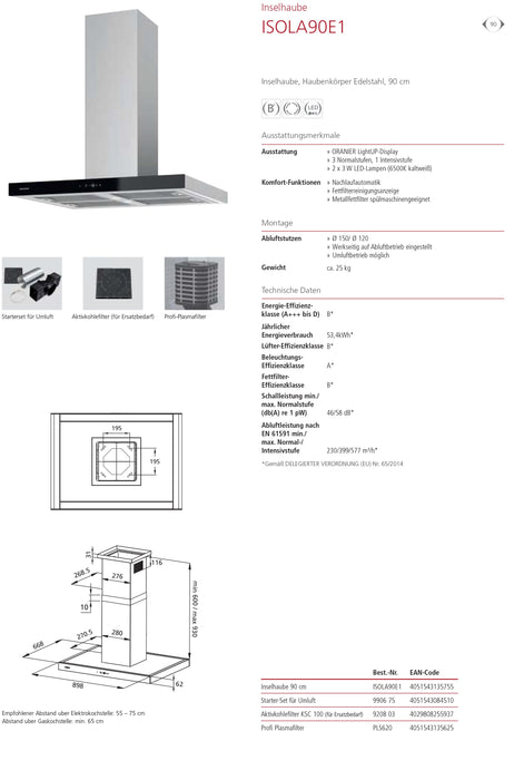 ISOLA90E1 | Dunstabzugshaube