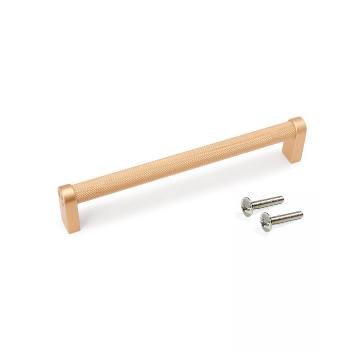 Lot von 5 Möbelgriffe Bergen, L173mm, 160mm Achsenabstand, Aluminium, Goldfarben lackiert