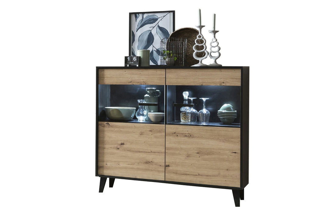 Hometrend | ARTONA 081 Highboard | Dekor Artisan Eiche / Schwarz