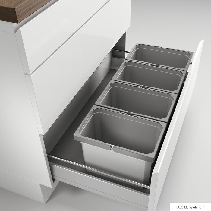 Naber | Cox® Box 235 K 900-4 Abfallsammler für vorhandene Auszüge Biodeckel hellgrau