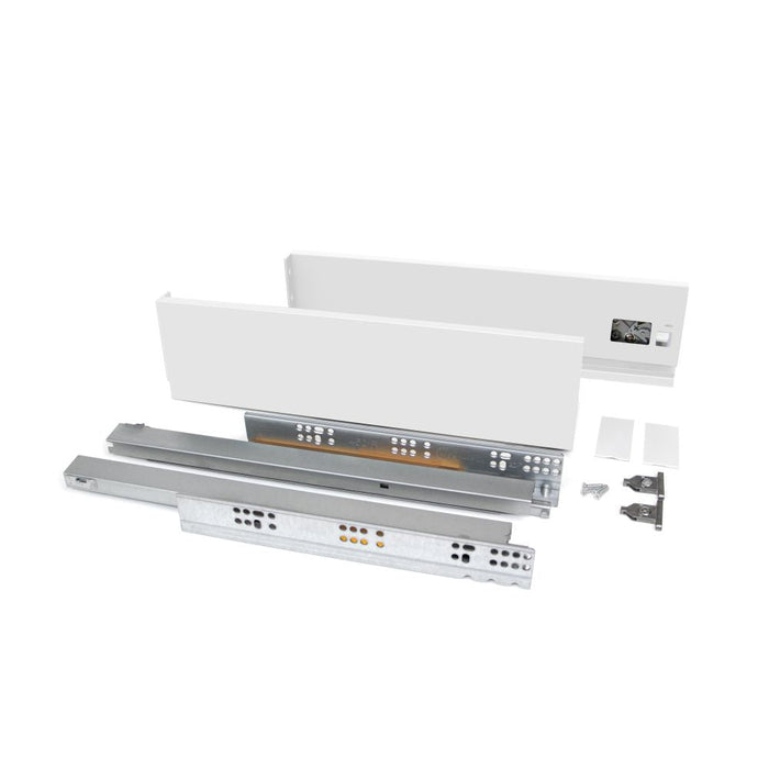 Aussenschublade Vertex 40Kg H 93mm, T 350mm, Stahl, Weiß lackiert