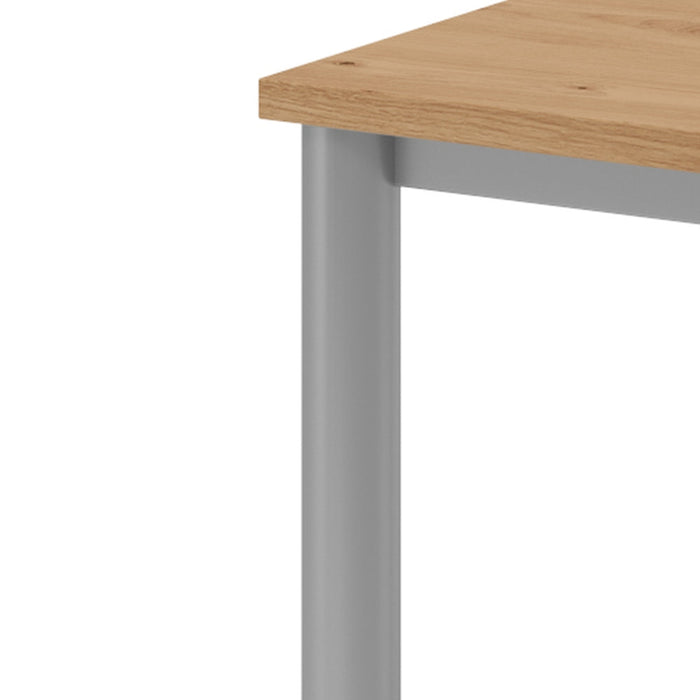 Hammerbacher | Schreibtisch 4Fuß-rd.80x80cm Asteiche / Silber