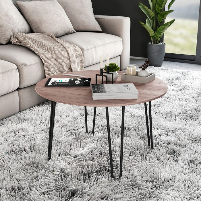 Lot von 4 Tischbeine 2 Stangen Hairpin, H 400mm, Stahl, Schwarz lackiert