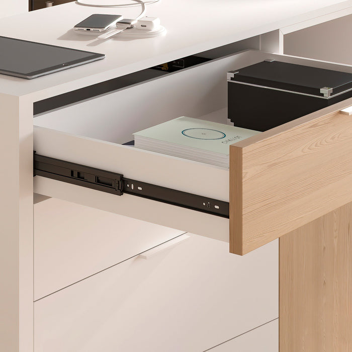 Emuca | 5er Satz Kugelführungen, H 45mm, T 550mm, Vollauszug, Schließautomatik, Schwarz