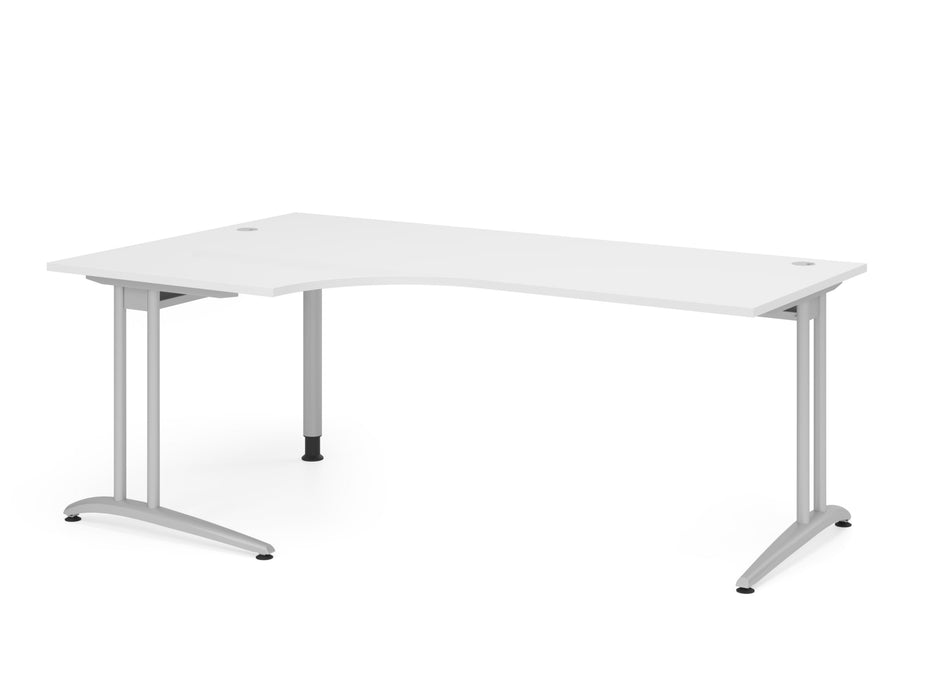 Hammerbacher | Winkeltisch C-Fuß 200x120cm 90° Weiß