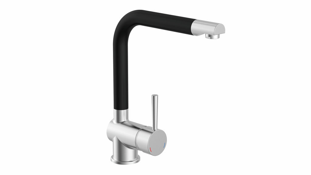 Naber | Drive 1S | Einhebelmischer | edelstahlfarbig/schwarz | Hochdruck