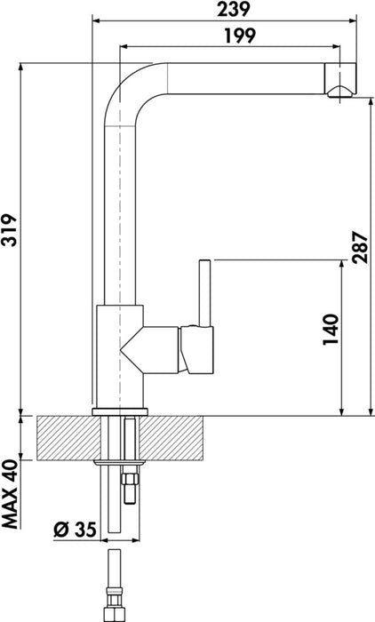 Naber | LINEA Arco 1, Spültischarmatur, schwarz matt, Hochdruck